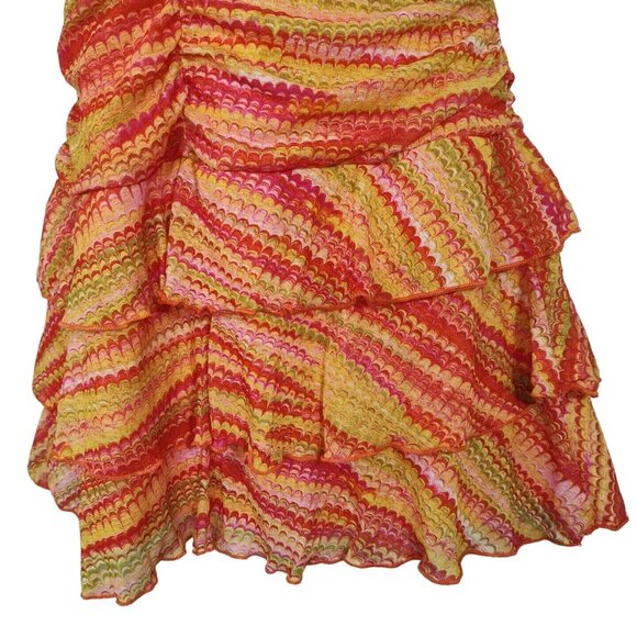 Wild Fable Orange Yellow Layered Tiered Mini Dress Women Size M Sleeveless NEW - Picture 3 of 8